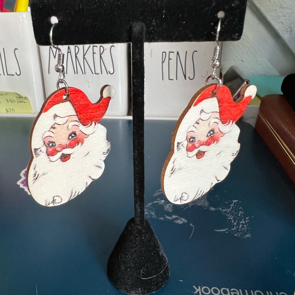 Fun whimsical Santa earrings-New